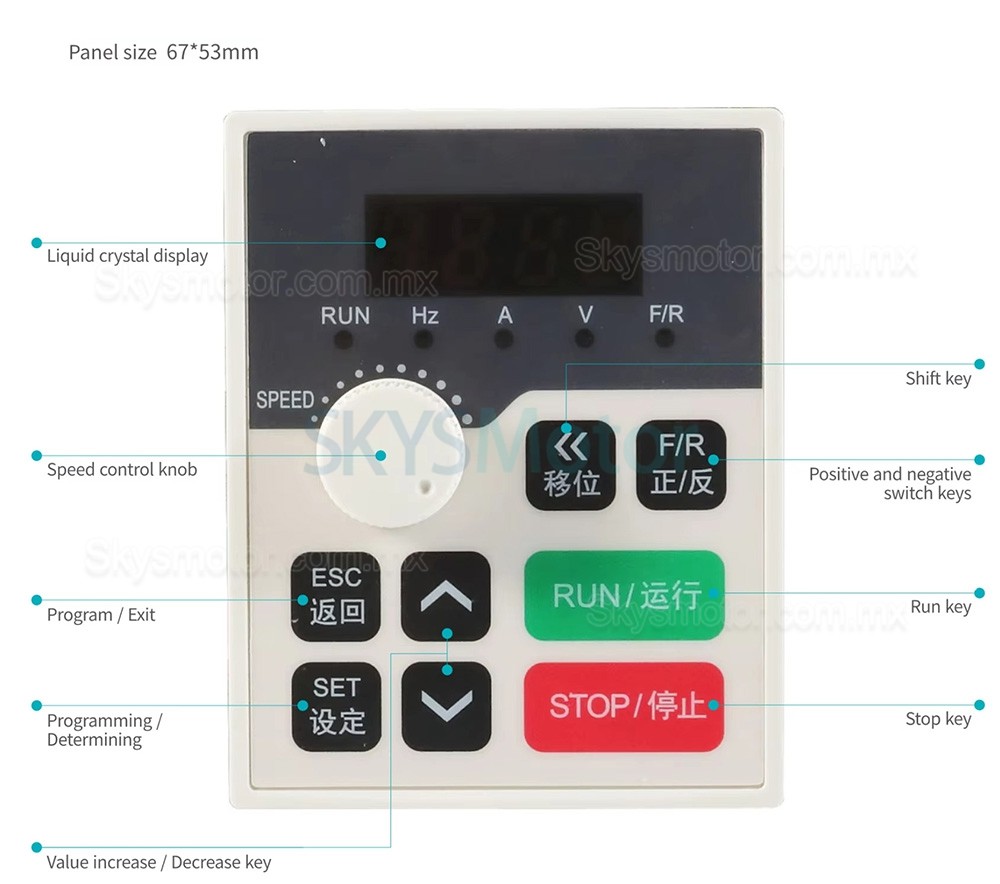 Variador de frecuencia (VFD) 5 HP 3,7 kW H100-3.7S2/H100-3.7T4 220V/380V